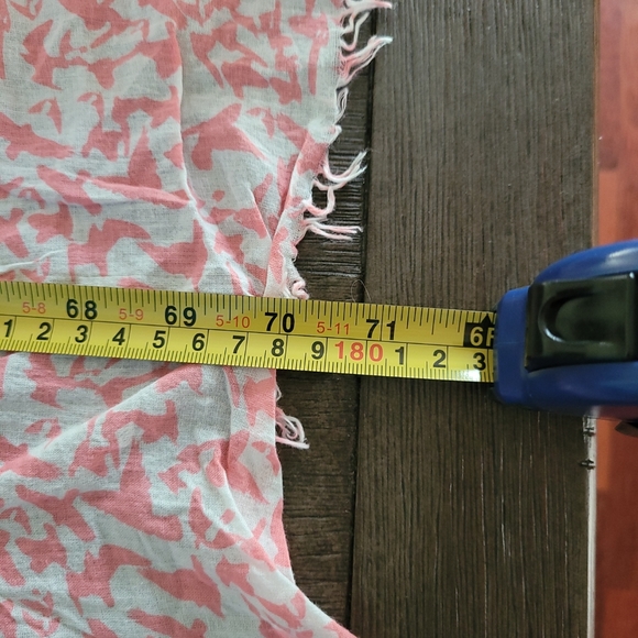 EDC by ESPRIT Scarf Wrap with Birds blue and Pink Super Long - Picture 4 of 11